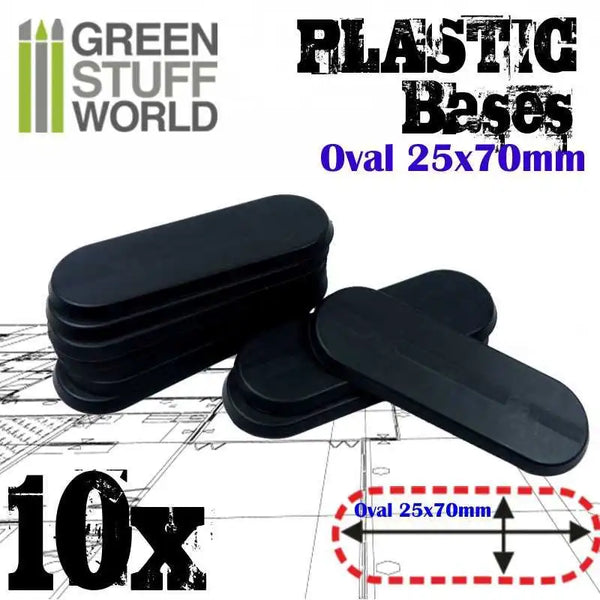 Ovale Sockel, leer, 25 x 70 mm, 10 Stück, 9826